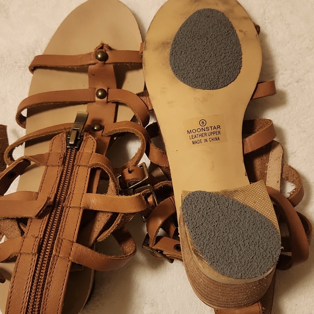 NWOB Rebel leather gladiator sandals